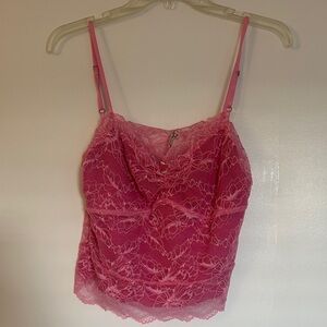 Free People Pink Lace Camisole Size Medium